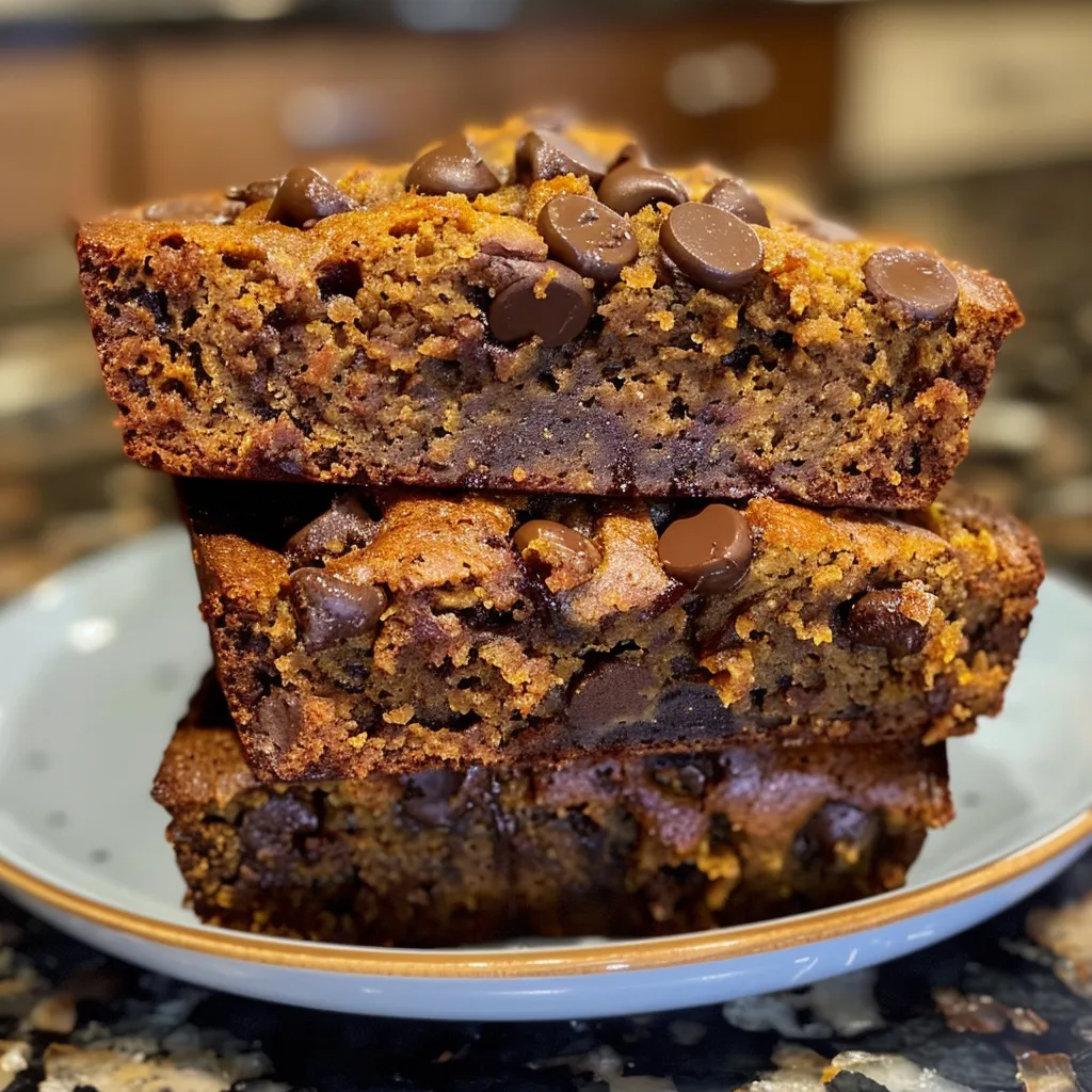 Pumpkin Banana Chocolate Chip Bread