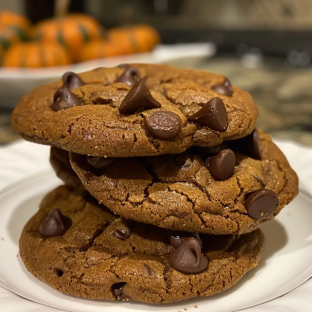 Soft Pumpkin Spice Chocolate Chip Cookies