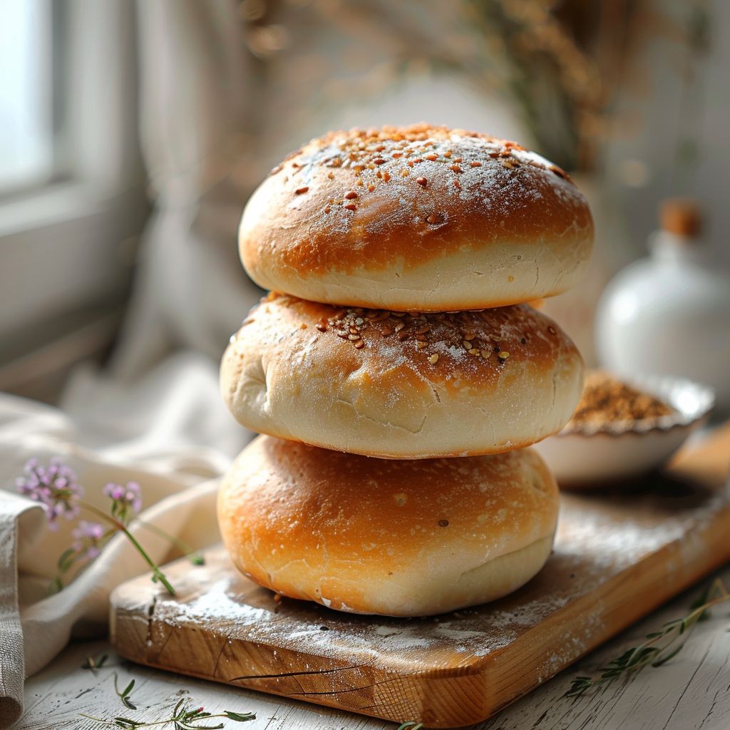 A close-up of a stack of freshly baked cookies on a wooden board with soft natural lighting.