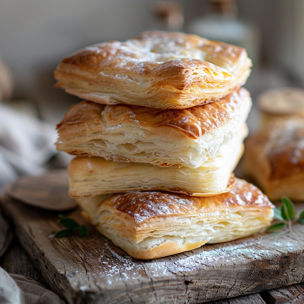 A close-up of a stack of freshly baked cookies on a wooden board with soft natural lighting.