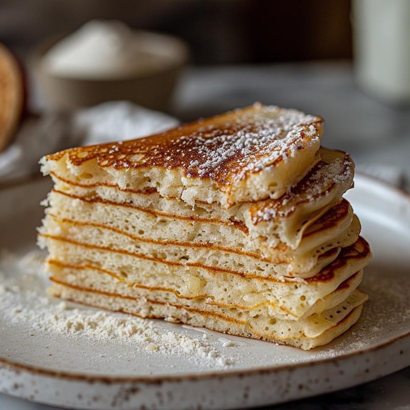 Close-up of a sliced stack of Valentine's Day pancakes.