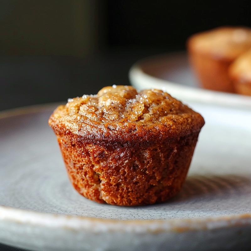 Close-up of gluten free banana bread muffins on a light grey ceramic plate.